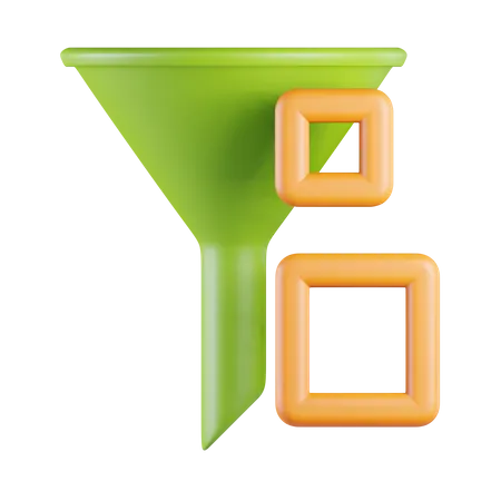 Filtro de clasificación verde de pequeño a grande  3D Icon
