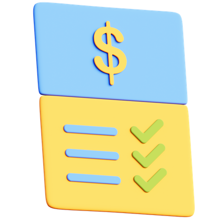 Gráfico de lista de verificação financeira  3D Icon