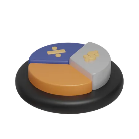 Financial Pie Chart Icon 3 D Icon Financial And Banking 3 D Illustration 3D Icon