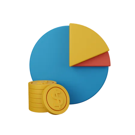 3 D Rendering Finance Chart Isolated Useful For Business Currency Economy And Finance Design 3D Icon