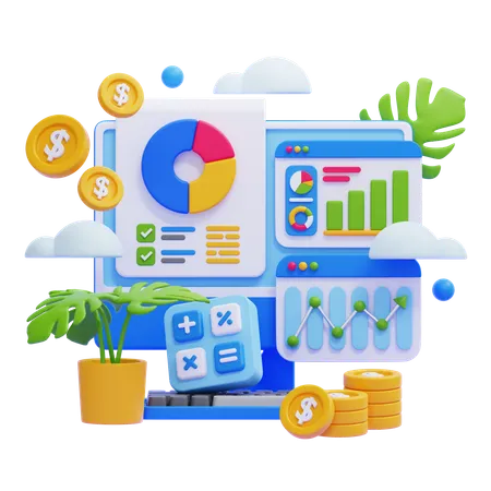 Finance Analytics  3D Illustration