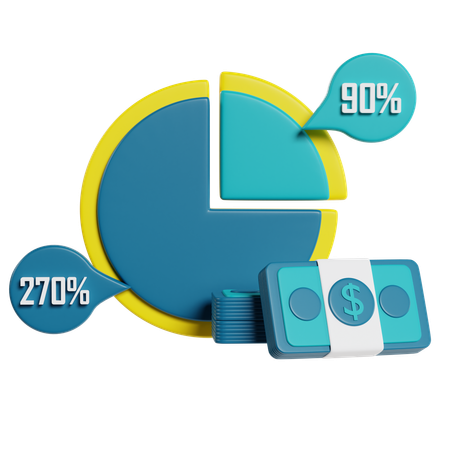 Finance And Banking Pie Chart  3D Icon