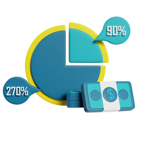 Finance And Banking Pie Chart  3D Icon