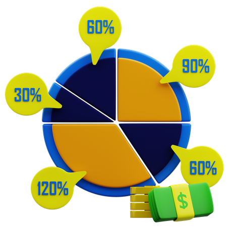 Finance And Banking Pie Chart  3D Icon