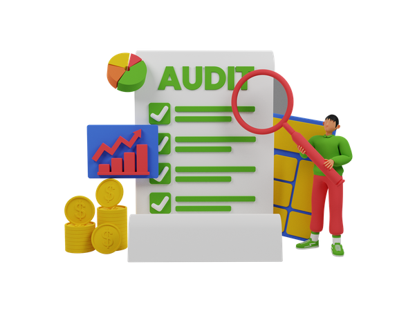 Finance audit 3D Illustration