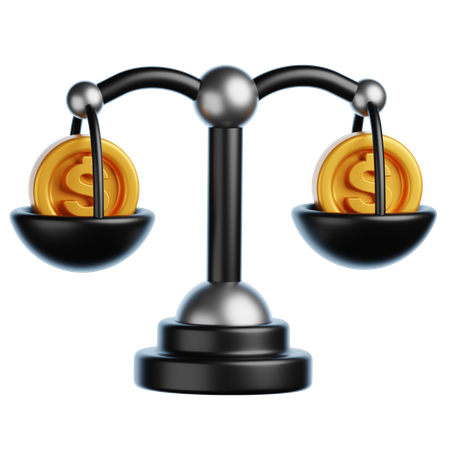 Finance Balance Scale  3D Icon