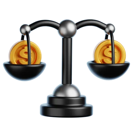 Finance Balance Scale  3D Icon