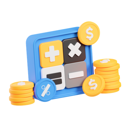 Finance Calculator 3D Icon