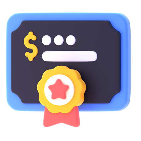 Finance Certificate  3D Icon