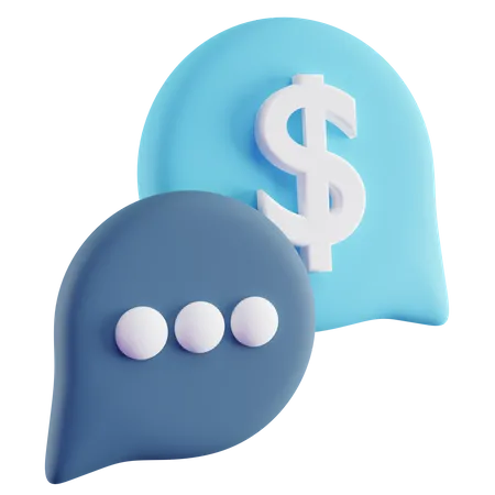 3 D Ilustration Of Finance Chat With Blue Color 3D Icon