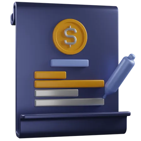 3 D Render Finance Check Illustration 3D Icon