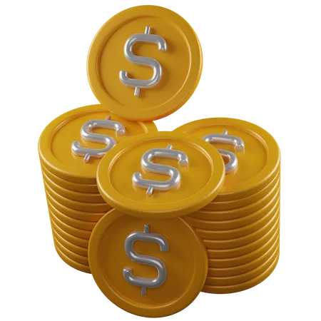 3 D Render Finance Coin Stack Illustration 3D Icon