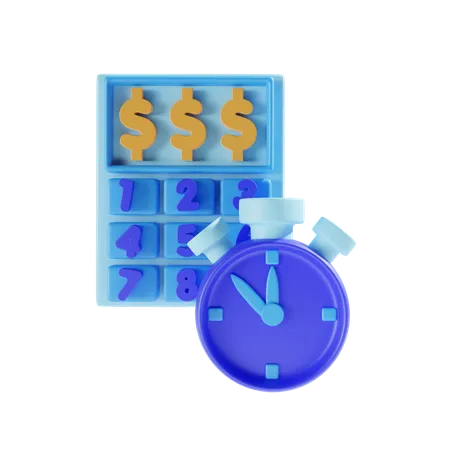 Time And Money Illustration 3D Icon