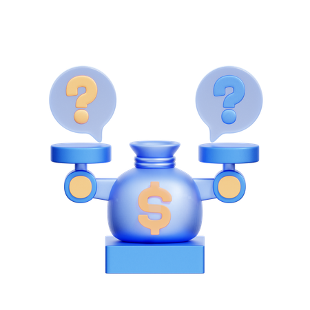 Finance Decision Scale  3D Icon