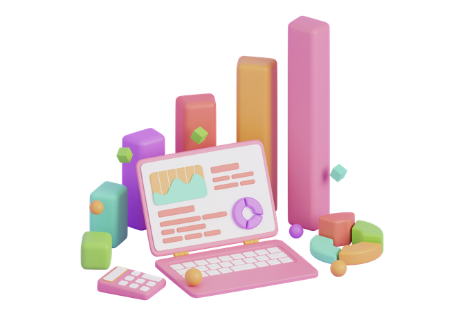 Finance graph chart  3D Icon