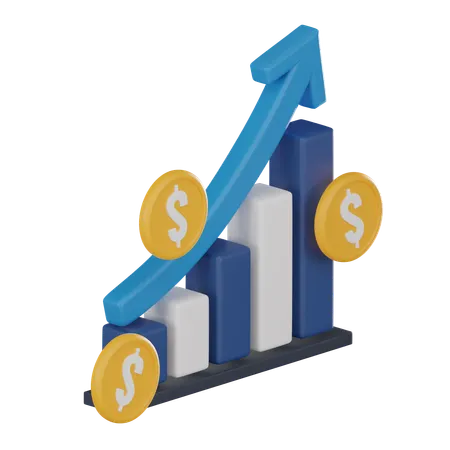 Finance Chart Representation Of Market Trends Sales Analysis For Conveying Concepts Of Data Visualization Business Intelligence And Financial Stability 3 D Render Illustration 3D Icon