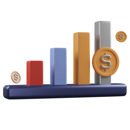 3 D Render Finance Growth Illustration 3D Icon