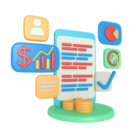 Finance Growth  3D Illustration