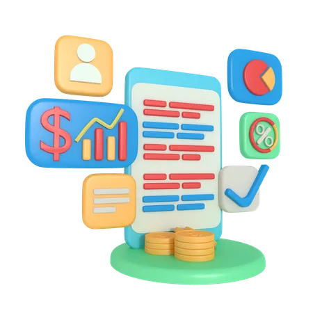 Finance Growth  3D Illustration