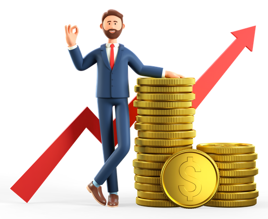 Finance growth  3D Illustration