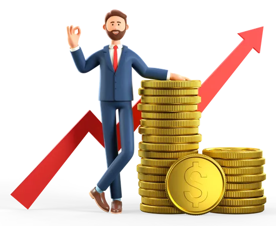 Finance growth  3D Illustration