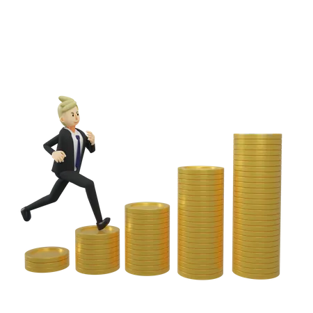 Finance growth  3D Illustration