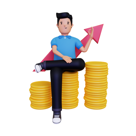 Finance growth  3D Illustration