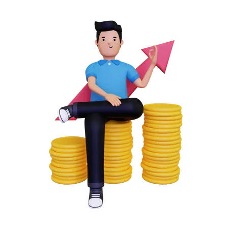 Finance growth  3D Illustration