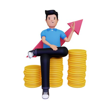 Finance growth 3D Illustration