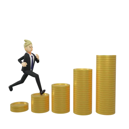Finance growth 3D Illustration