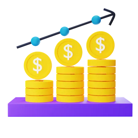 Currency Graphic Up 3D Icon