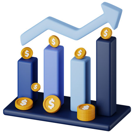 Finance Growth Chart  3D Icon