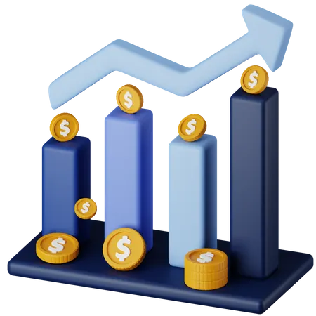 Finance Growth Chart  3D Icon