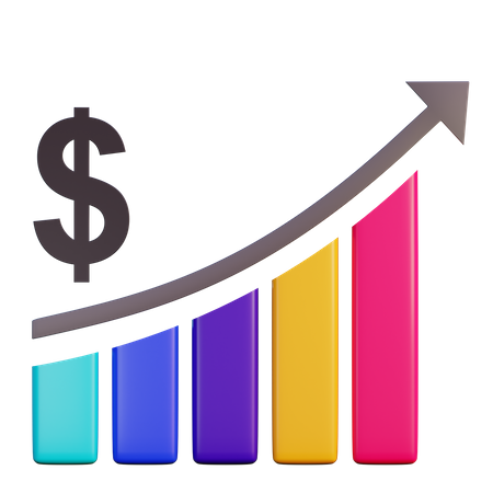 Finance Growth Chart  3D Icon