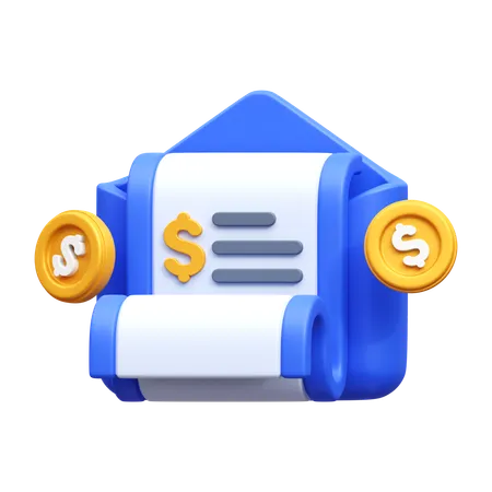 Finance Mail 3 D Render Icon Illustration 3D Icon