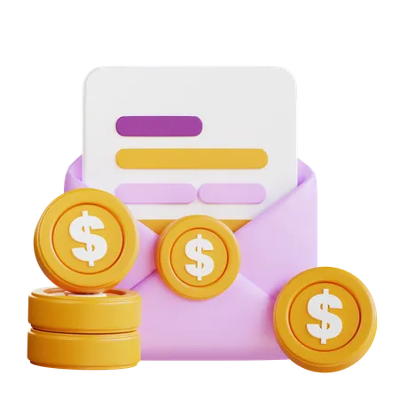 3 D Finance Mail Illustration 3D Icon