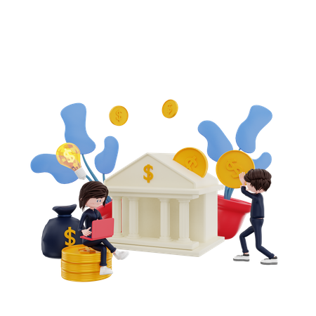 Finance Management  3D Illustration