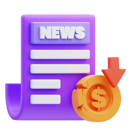 Finance News  3D Icon