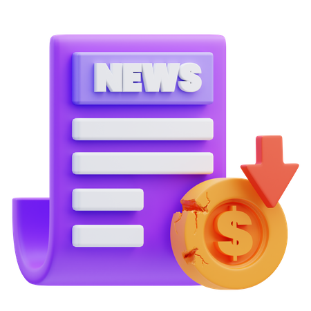 Finance News 3D Icon