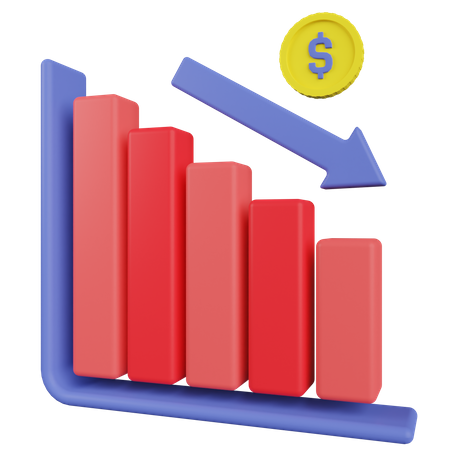 Perte financière  3D Illustration