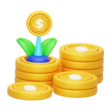 3 D Finance Plant Icon 3D Icon