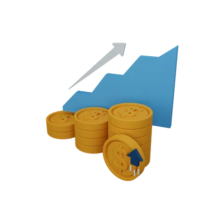 3 D Rendering Finance Profit Isolated Useful For Business Company Economy Corporate And Finance 3D Icon