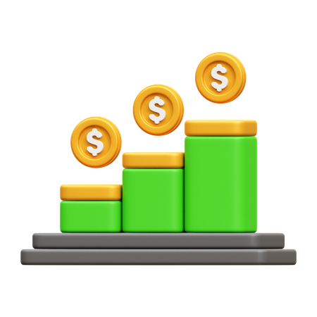 Finance Profit Graph  3D Icon