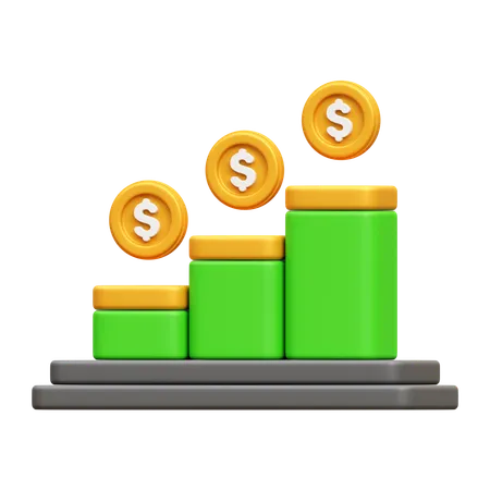 Finance Profit Graph  3D Icon