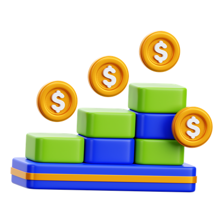 Finance profit graph  3D Icon