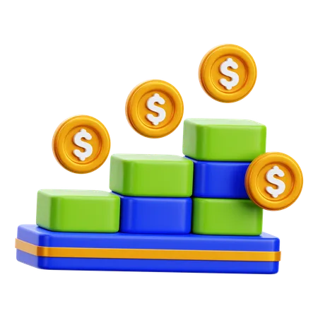 Finance profit graph  3D Icon