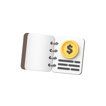 A Digital Representation Symbolizing A Ledger Or Accounting Book Used To Record Financial Transactions And Manage Expenses 3D Icon