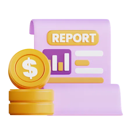 3 D Finance Report Illustration 3D Icon