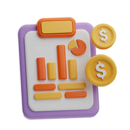 Finance Report  3D Icon