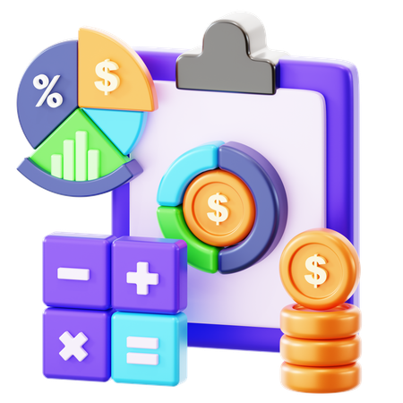 Finance Report  3D Icon